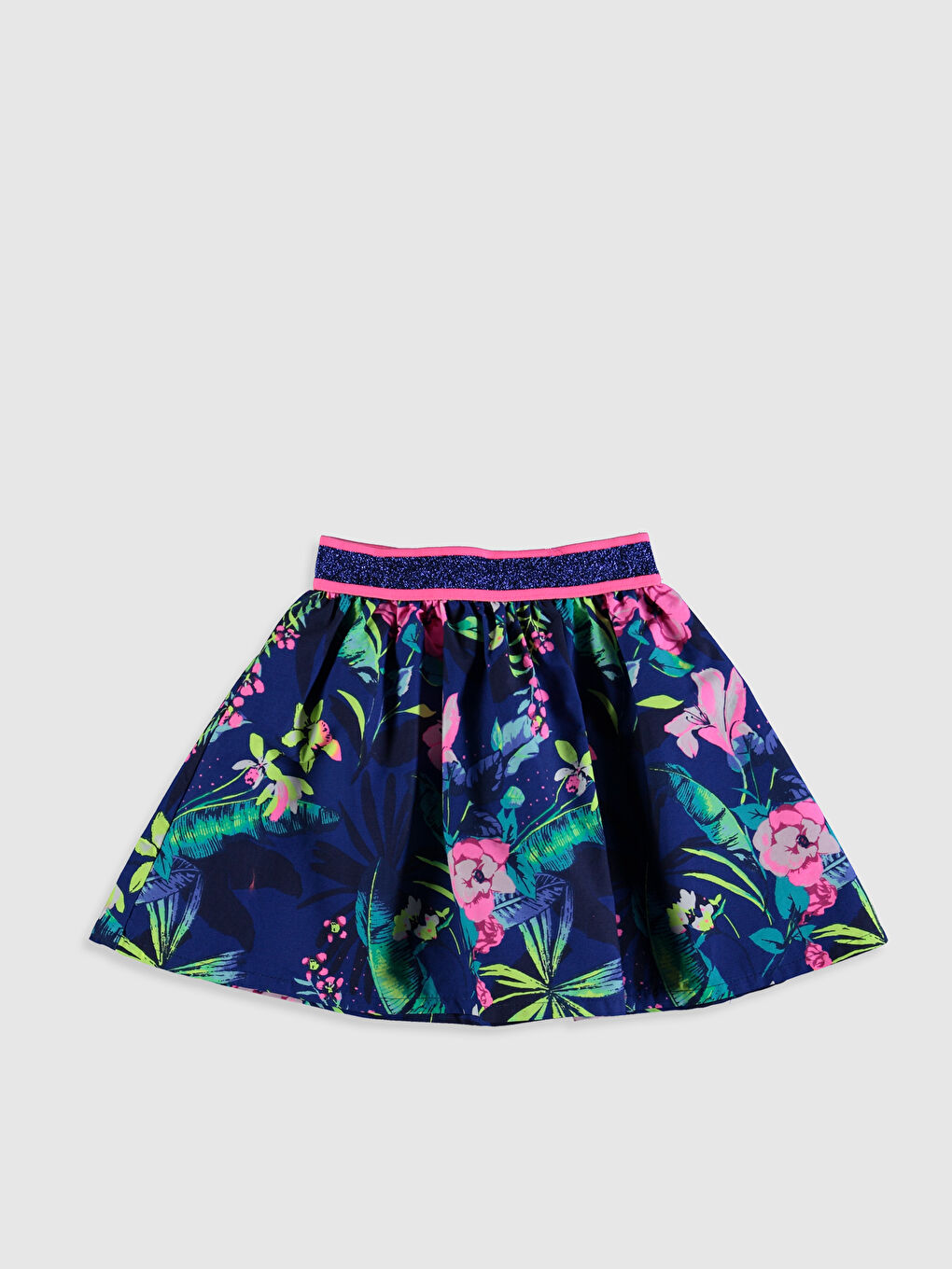 Jupe Fille en Popeline Imprimée à Taille Élastique