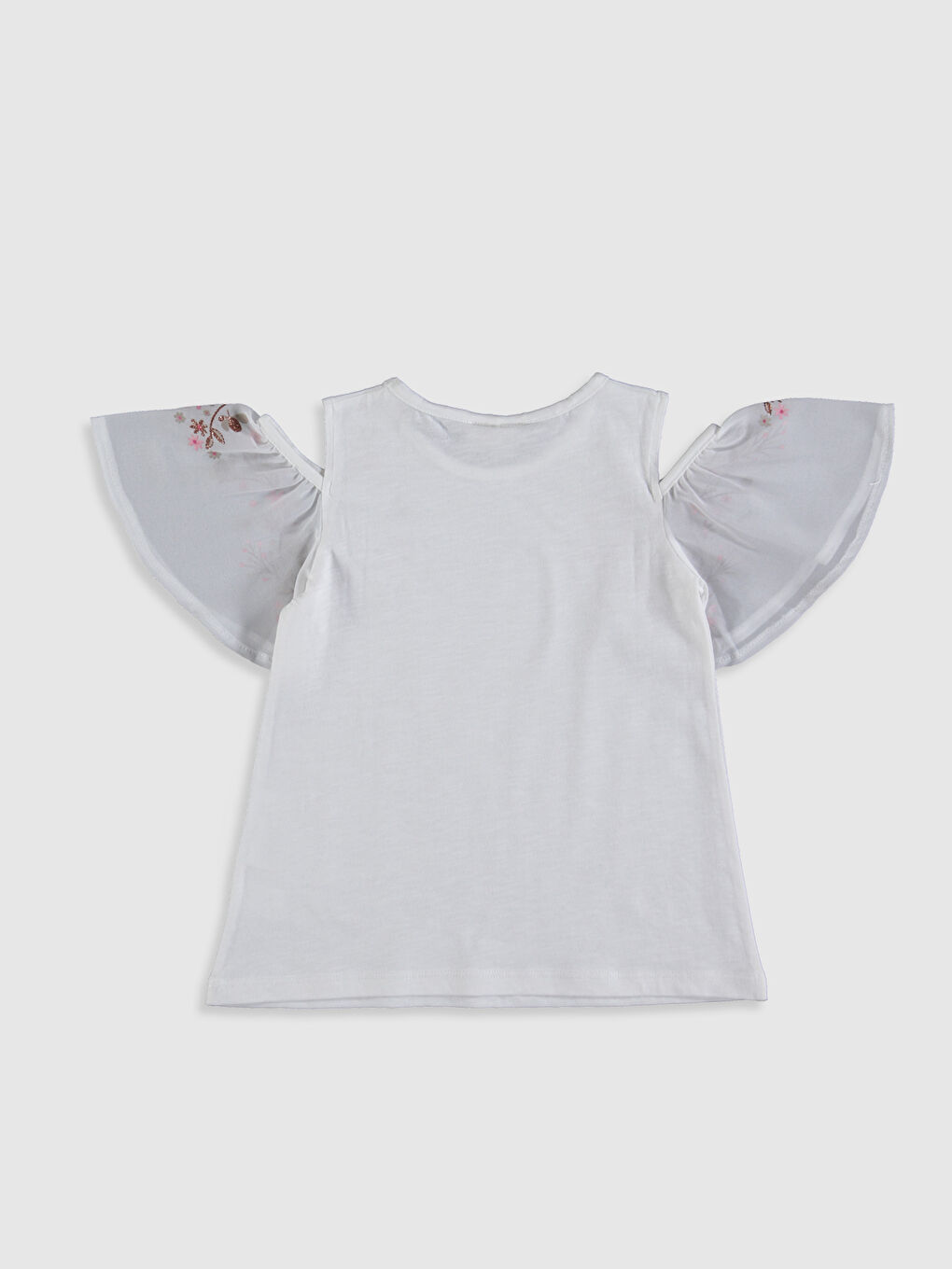 تيشيرت بناتي بكتف مكشوف وطبعة-1