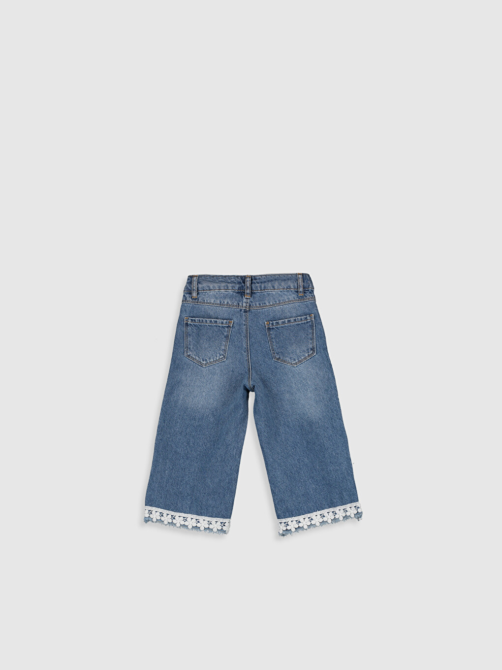 Embroidery Detailed Girl Jean Trousers-1
