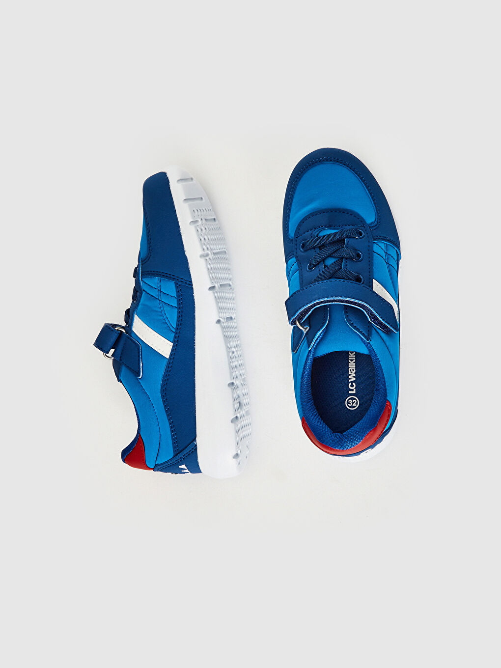 Mavi Baskılı Bağcık ve Cırt Cırtlı Erkek Çocuk Spor Ayakkabı-1