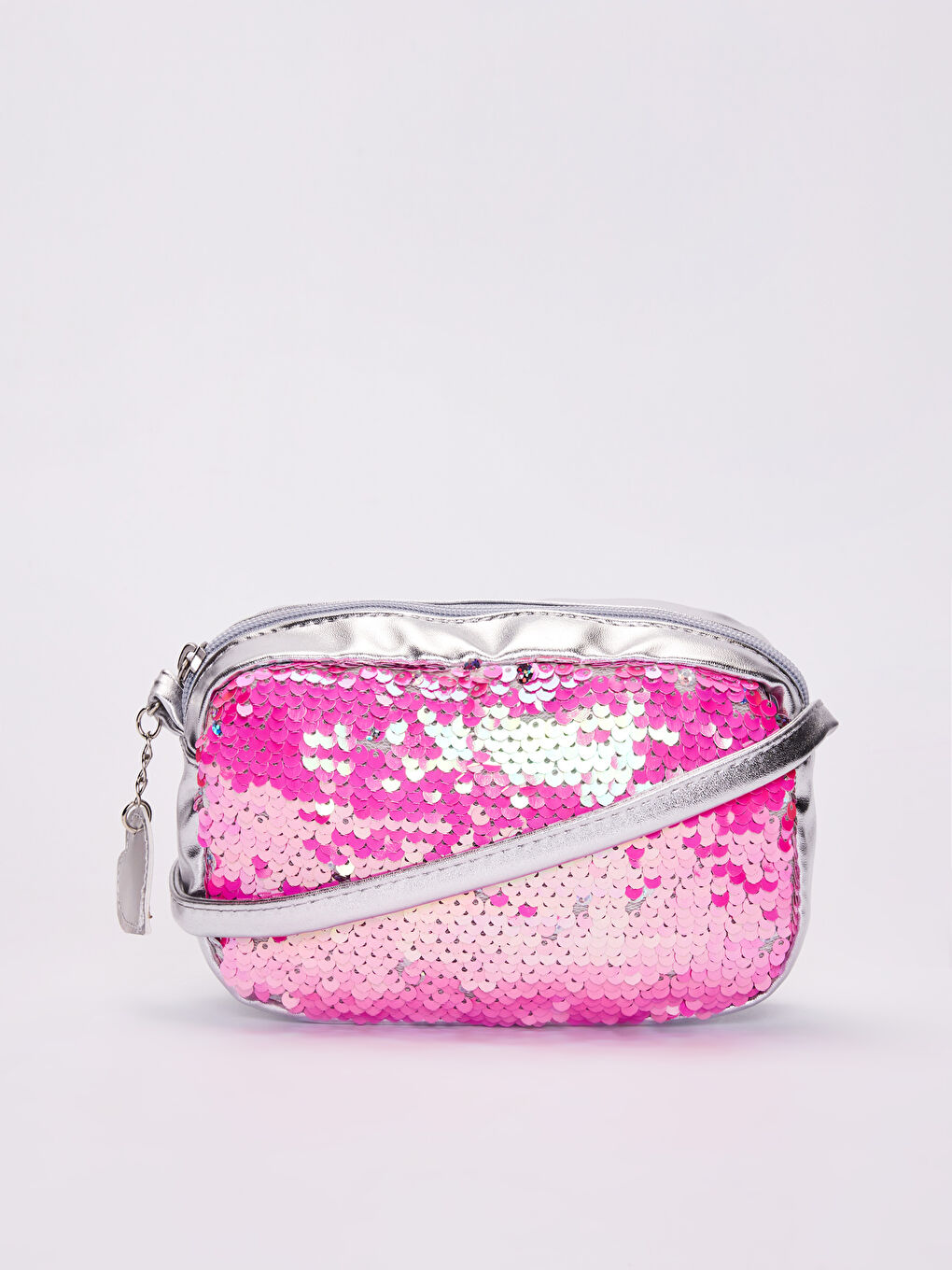 Pembe Kız Çocuk Pul Payetli Parlak Omuz Çantası