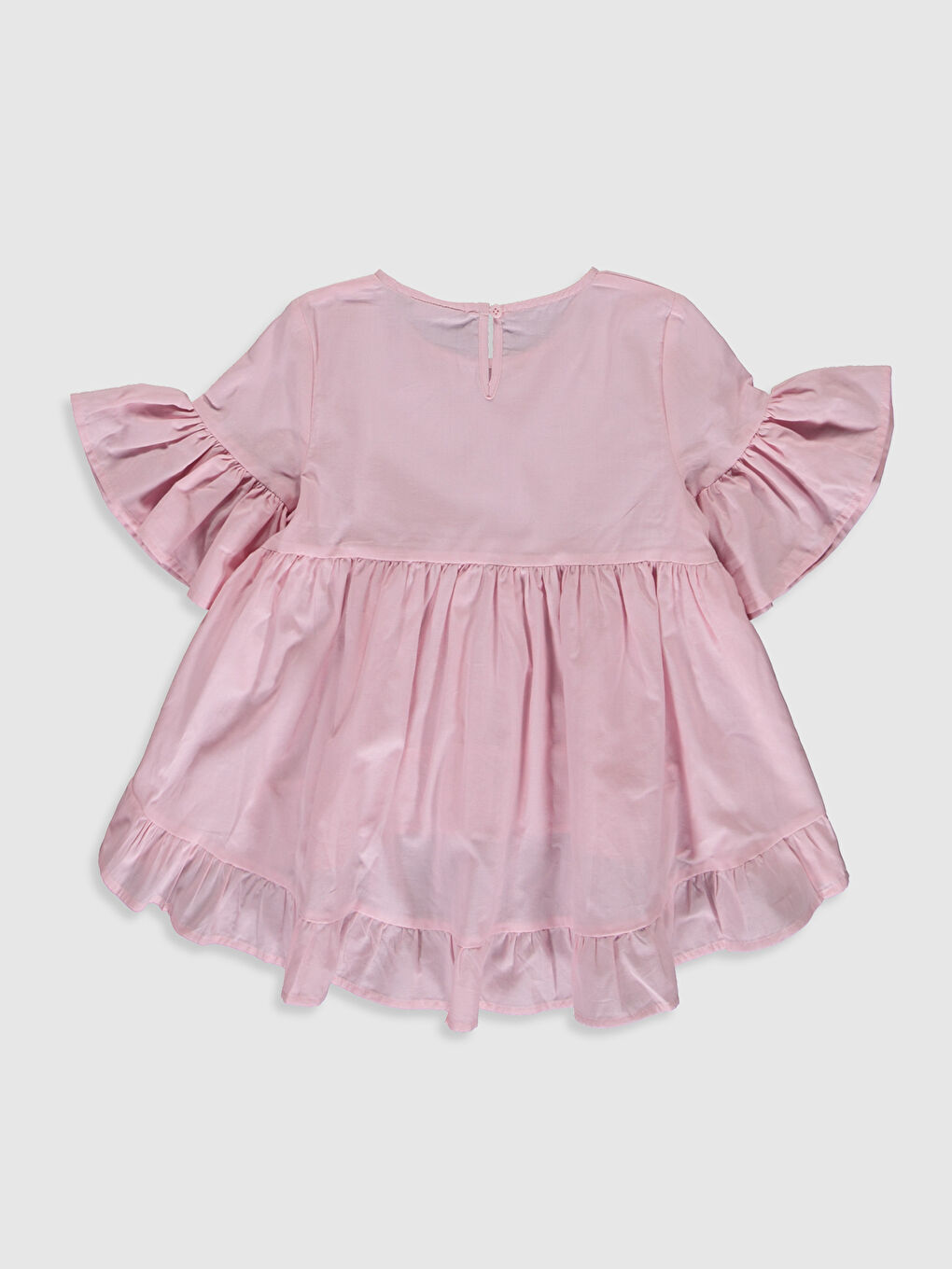 Crew Neck Short Sleeve Girls' Blouse-1