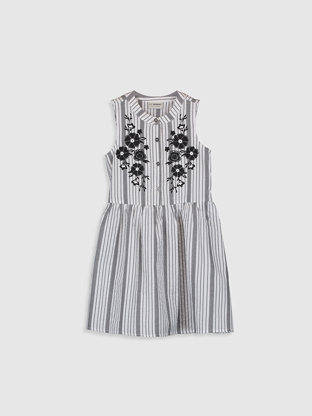 Crew Neck Girls' Dress