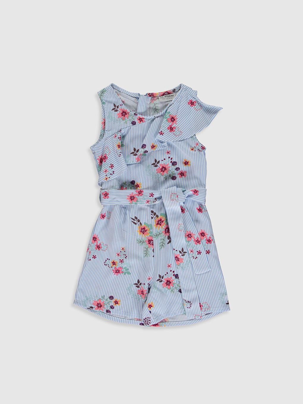 Crew Neck Girls Overalls