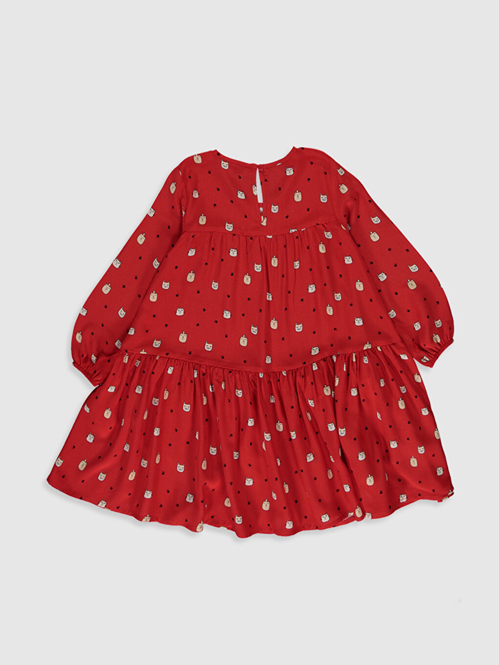 Robe à Col Rond et Manches Longues pour Filles-1