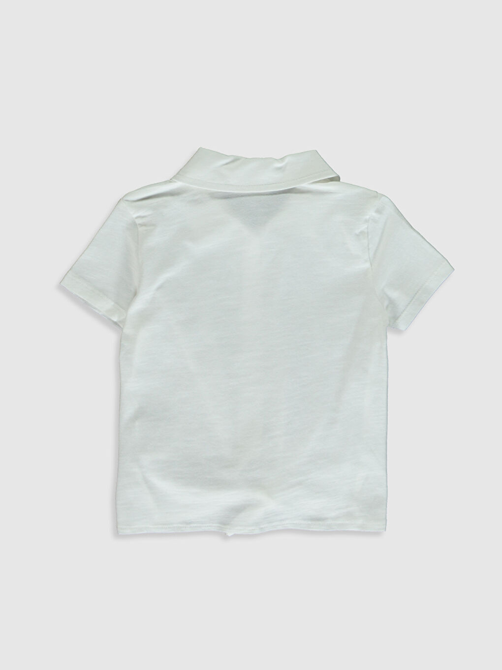 Basic Short Sleeve Shirt Collar Girl Shirt-1