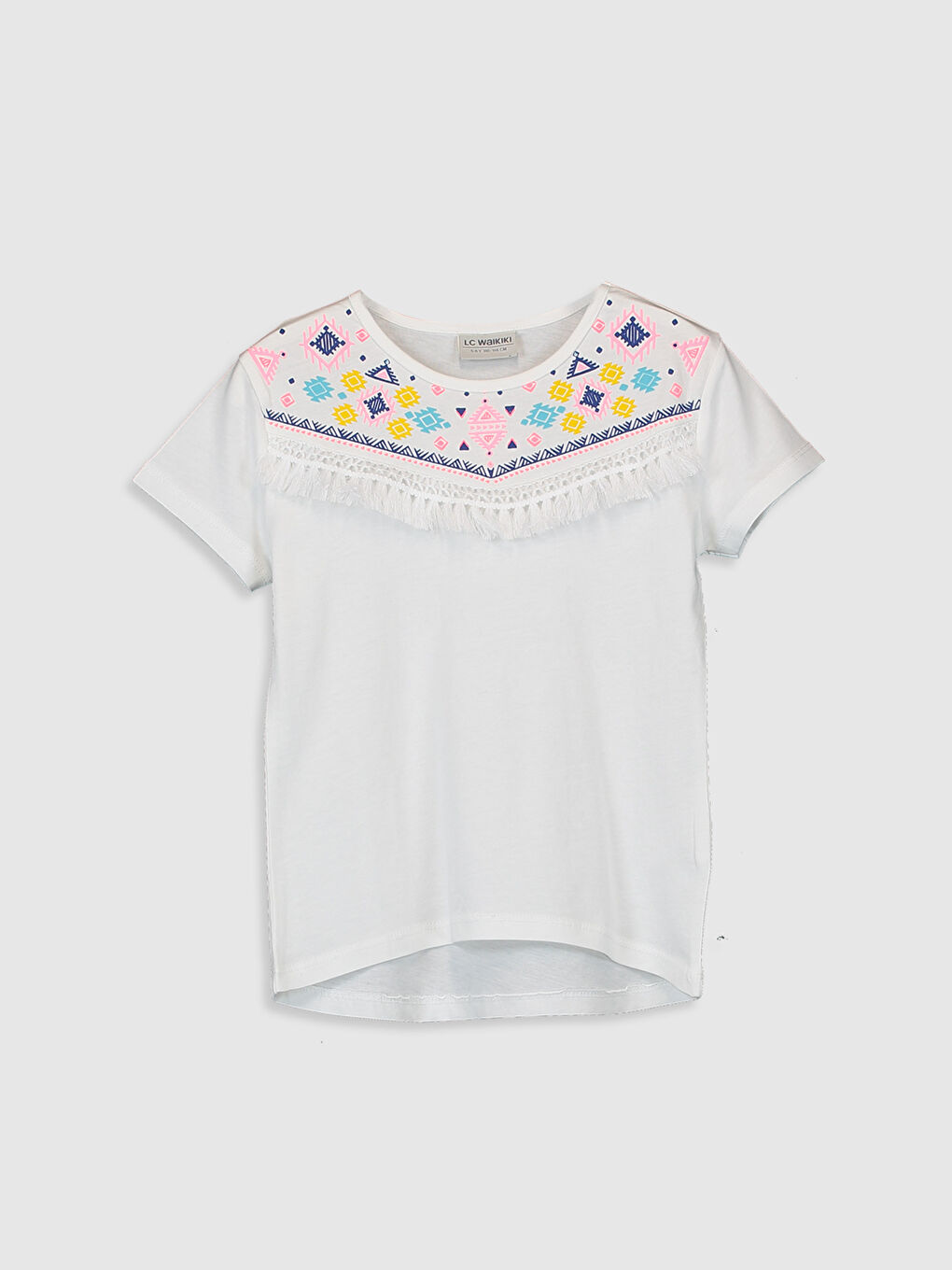 Футболка для дівчаток з круглим вирізом горловини та короткими рукавами