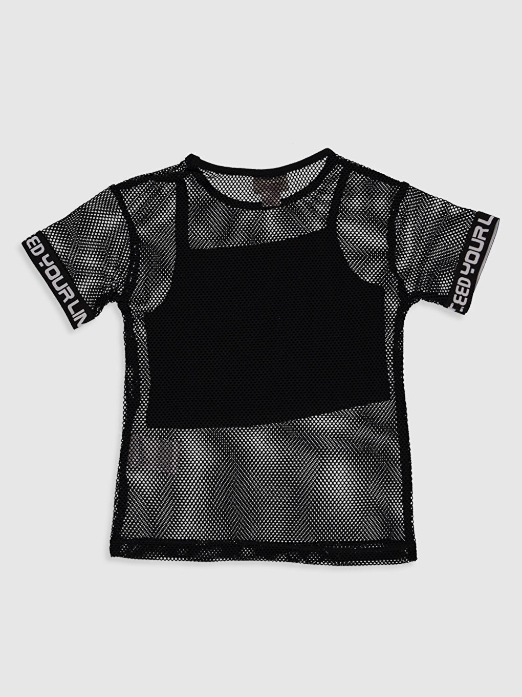 Crew Neck Short Sleeve Girls' T-Shirt-1