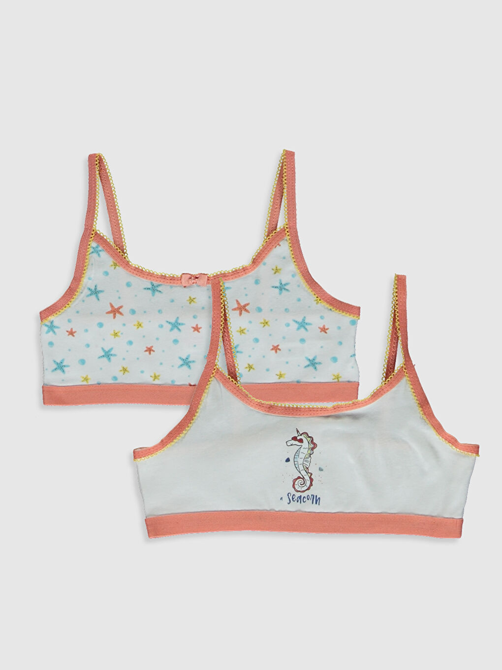 Beyaz Kız Çocuk Pamuklu Büstiyer 2'li