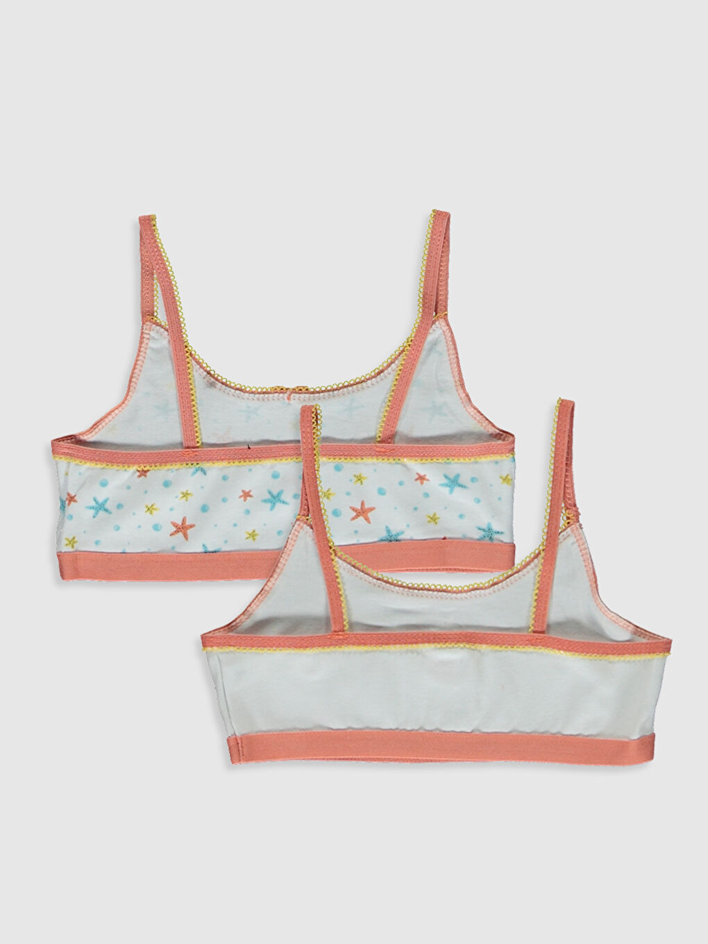 Beyaz Kız Çocuk Pamuklu Büstiyer 2'li-1