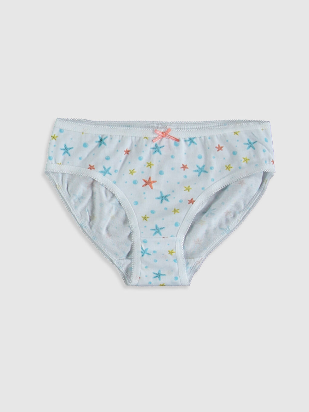 Mavi Baskılı Pamuklu Kız Çocuk Külot 4'lü-2