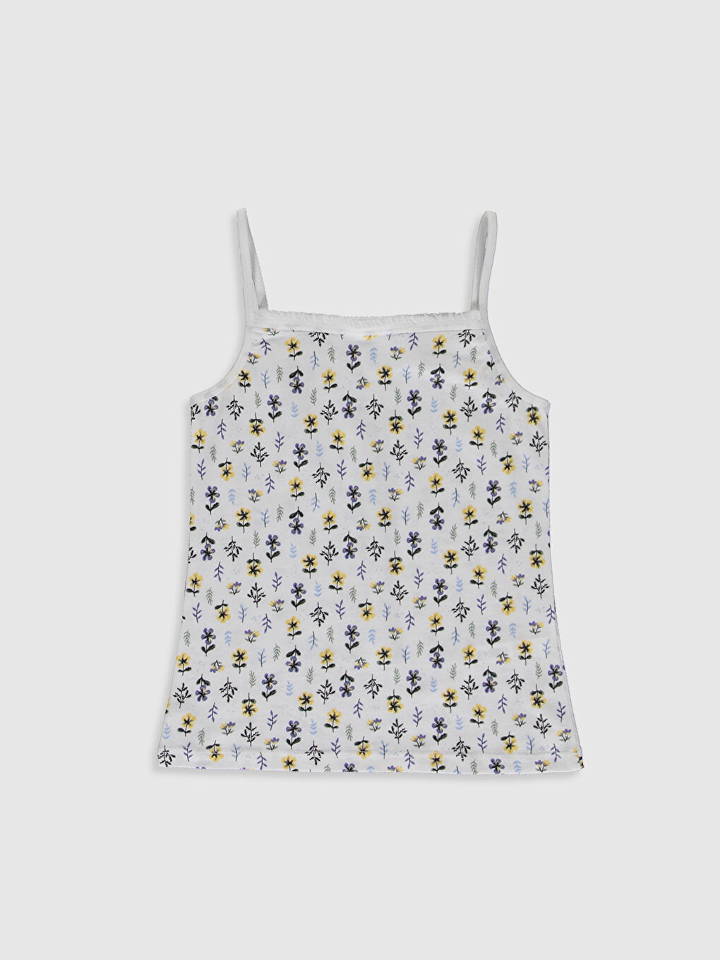 Square Collar Printed Strappy Girls' Vest 2 Pack-3