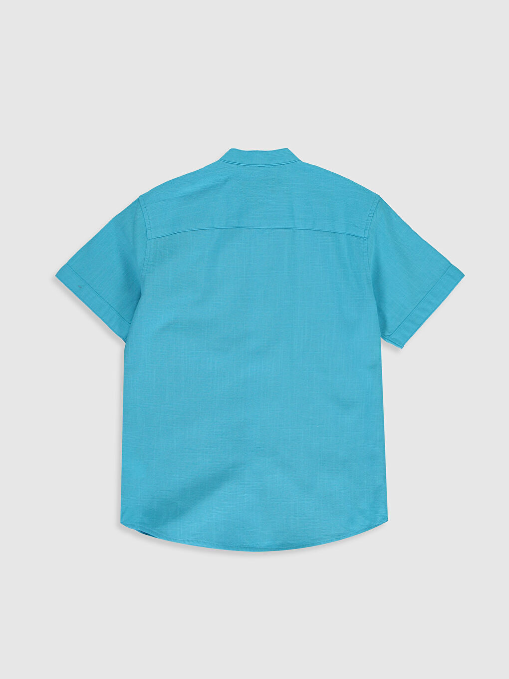 Turkuaz Hakim Yaka Kısa Kollu Poplin Erkek Çocuk Gömlek-1