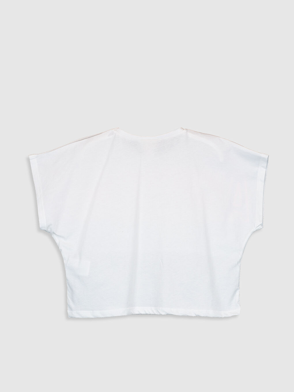 Футболка для дівчаток з круглим вирізом горловини та короткими рукавами-1