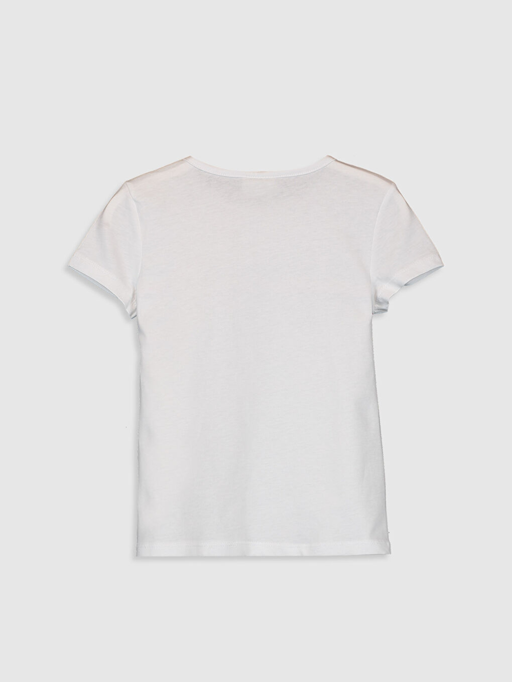 Beyaz Kız Çocuk Baskılı Tişört-1