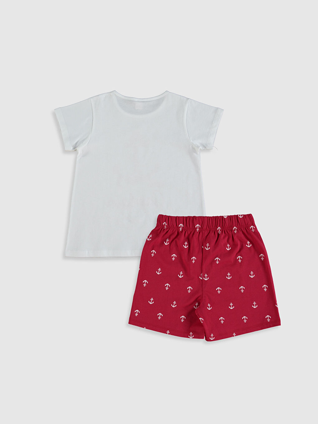 Beyaz Bisiklet Yaka Kısa Kollu Kız Çocuk Pijama Takım-6