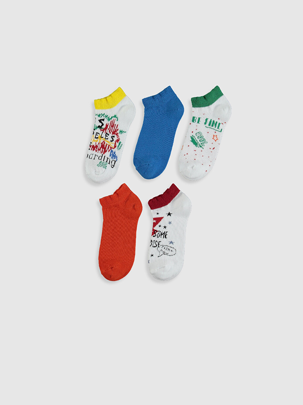 Patterned Boys Trainer Socks 5 Pack-1