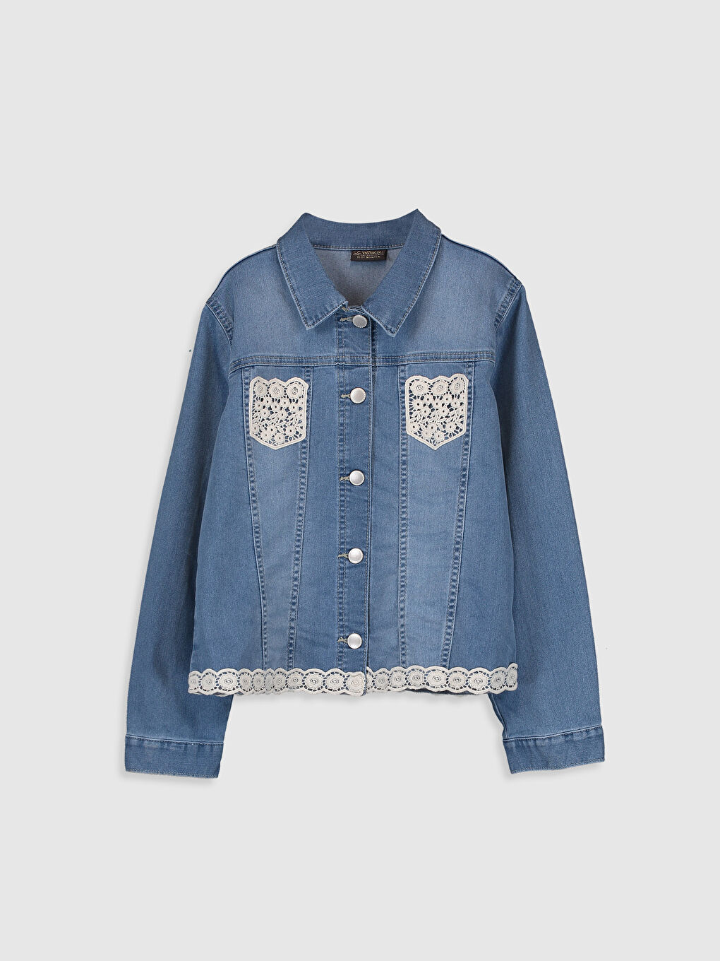 İndigo Uzun Kollu Kız Çocuk Jean Ceket