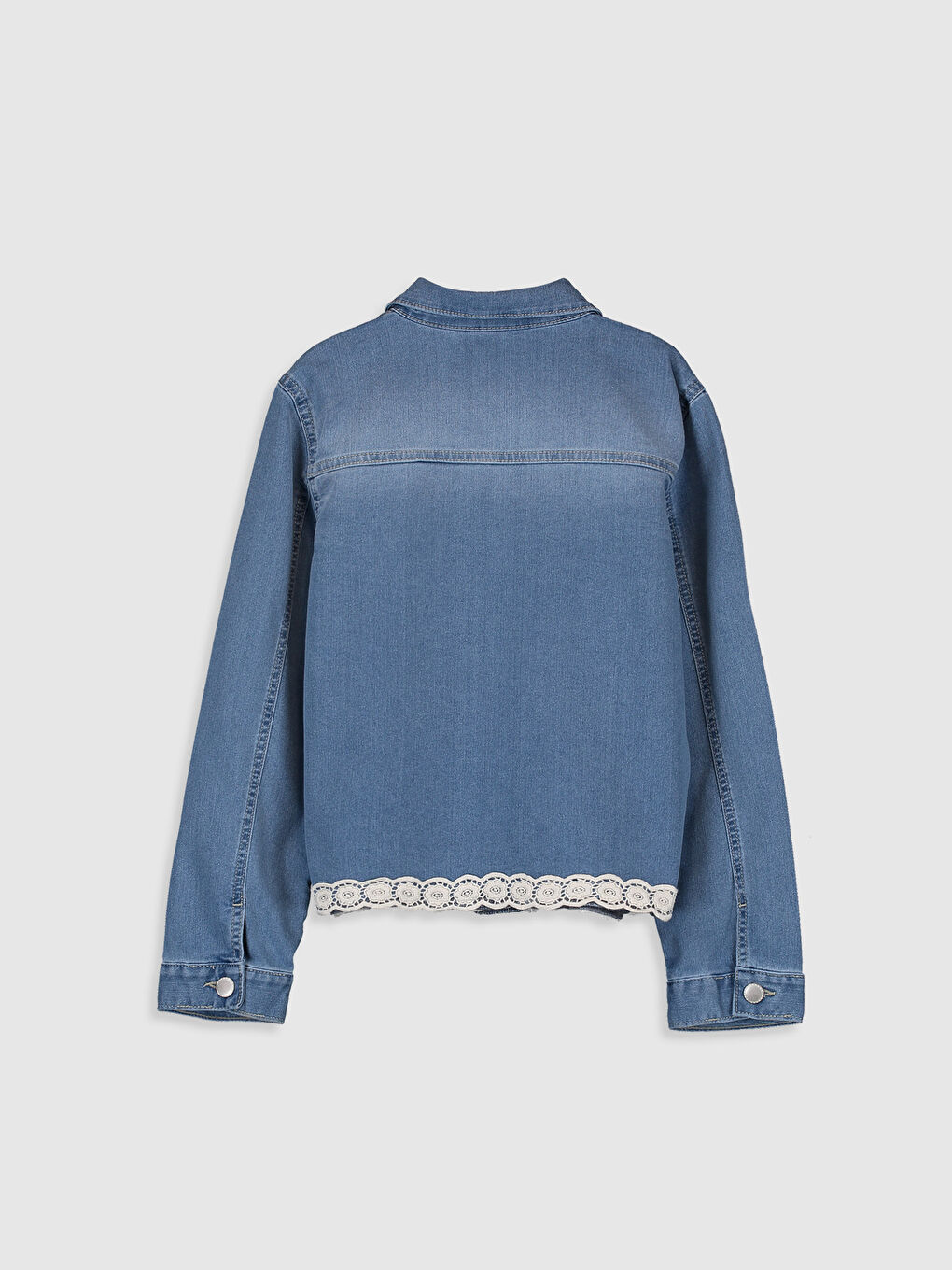 İndigo Uzun Kollu Kız Çocuk Jean Ceket-1