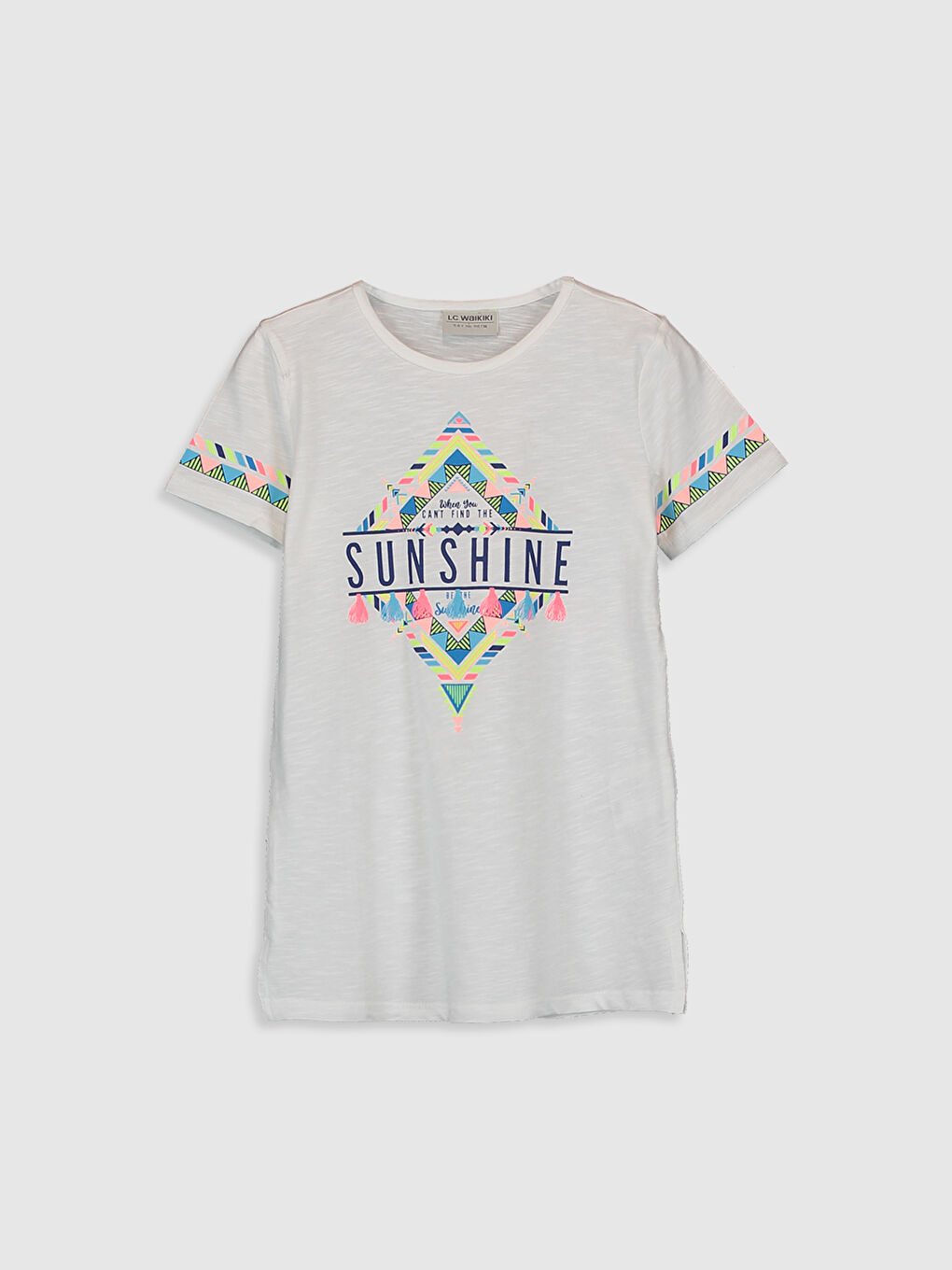 Футболка для дівчаток з круглим вирізом горловини та короткими рукавами