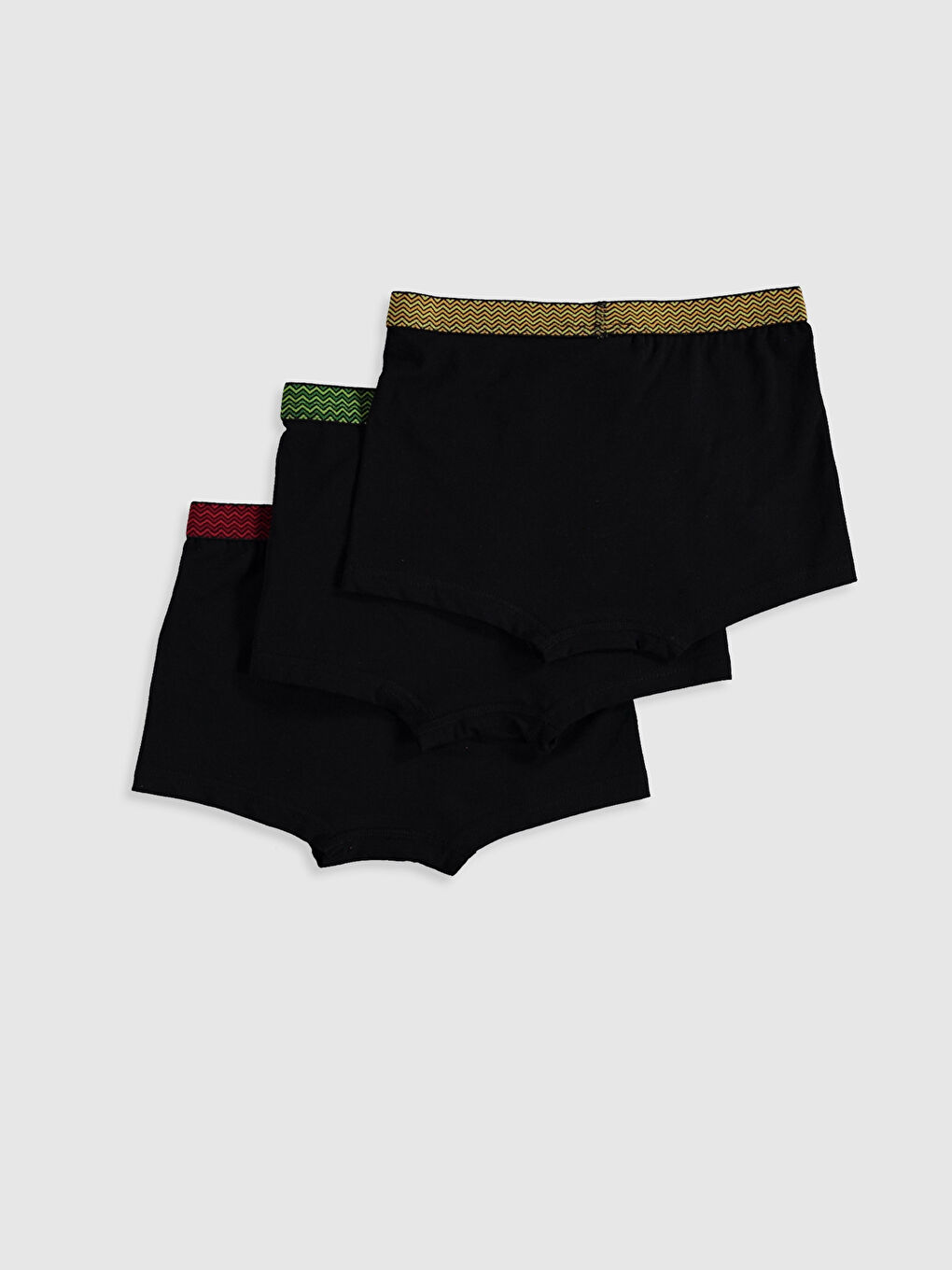 Siyah Basic Pamuklu Erkek Çocuk Boxer 3'lü-1