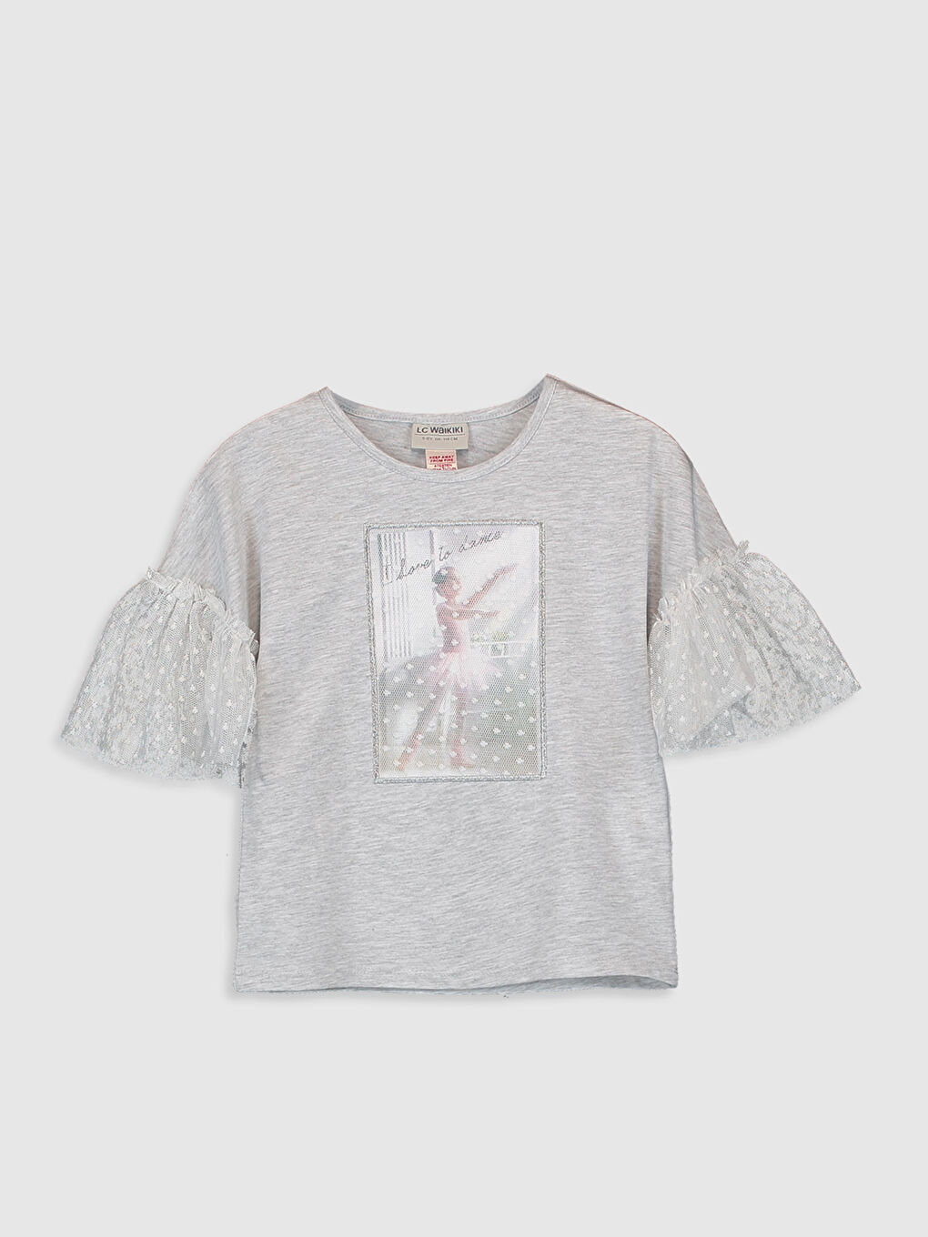 Футболка для дівчаток з круглим вирізом горловини та короткими рукавами