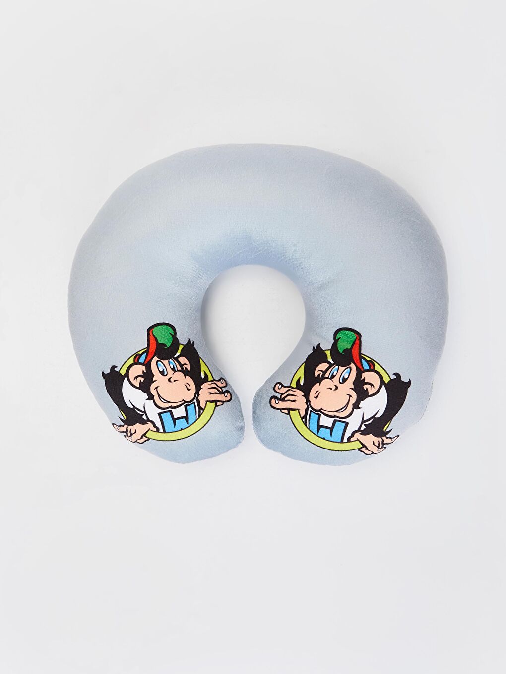 Gri Erkek Çocuk Maymun Baskılı Seyahat Yastığı