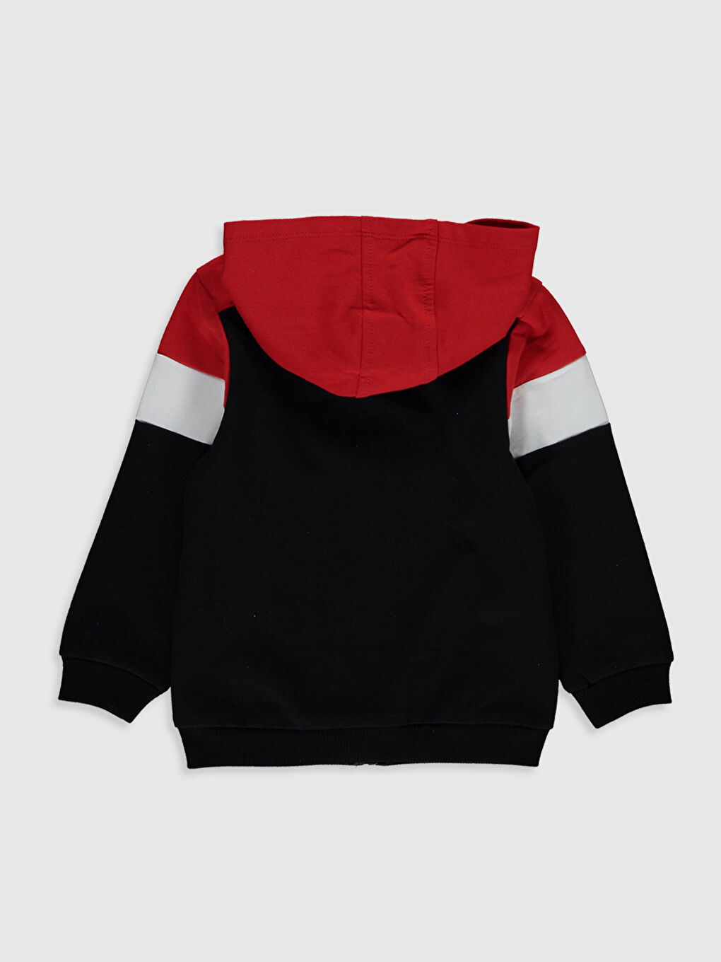 Siyah Kız Bebek Mickey Mouse Baskılı Fermuarlı Kapüşonlu Sweatshirt Anne Kız Kombini-1