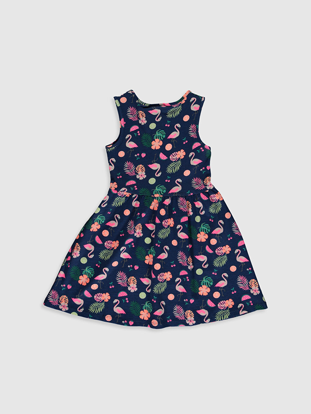 Girl's Figured Cotton Dress-1