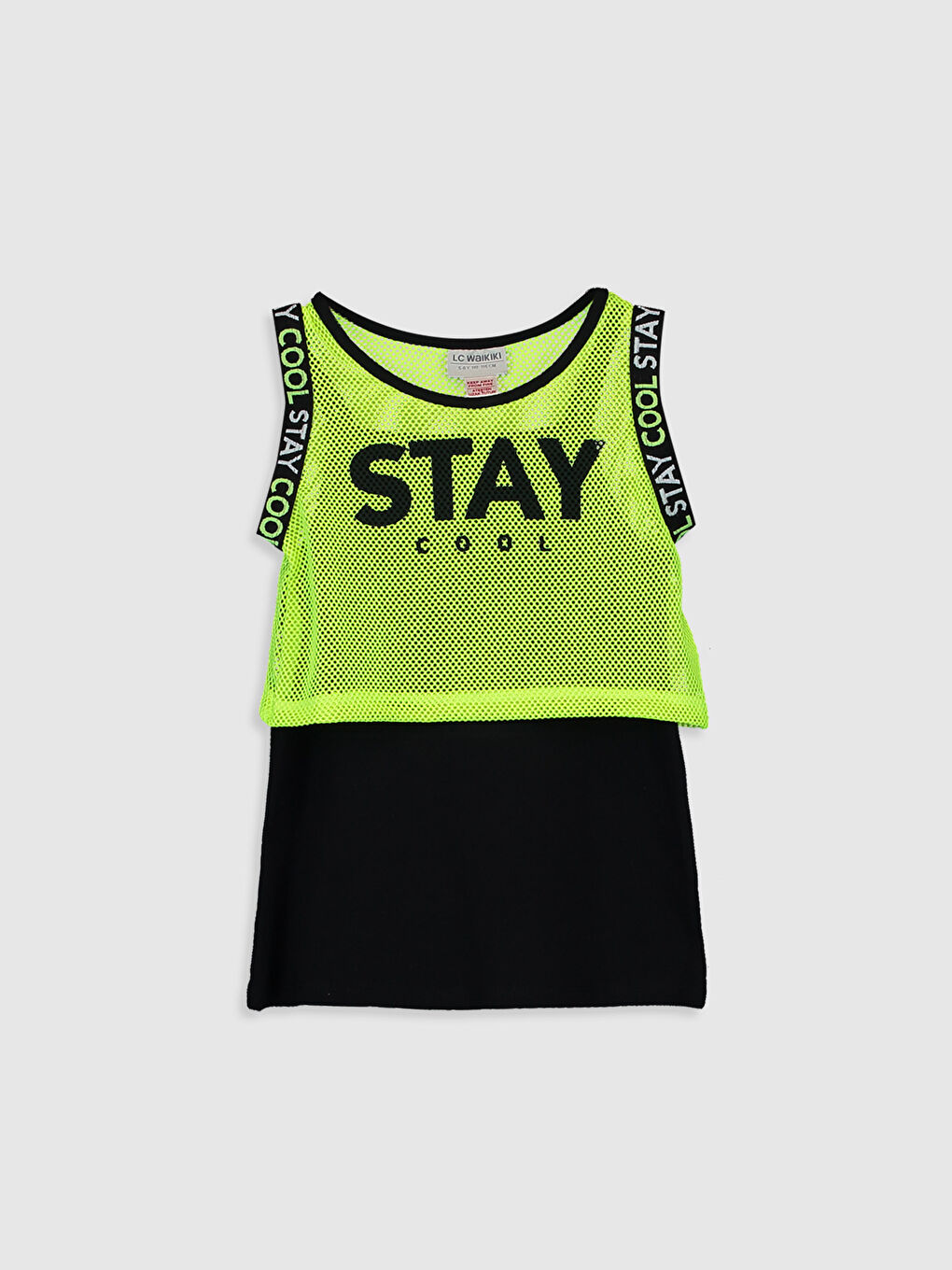 Yeşil Bisiklet Yaka Kız Çocuk Atlet