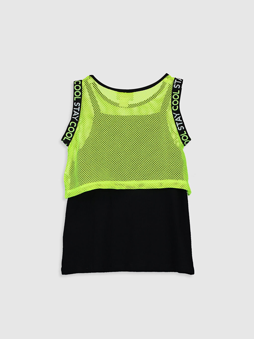 Yeşil Bisiklet Yaka Kız Çocuk Atlet-1