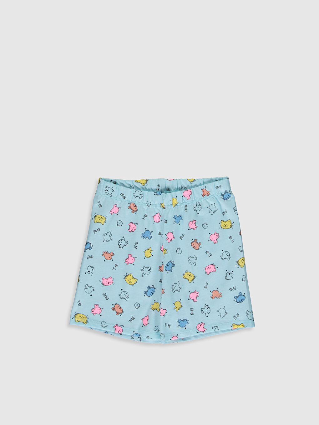 Піжамний комплект для дівчаток з круглим вирізом горловини та коротким рукавом-3