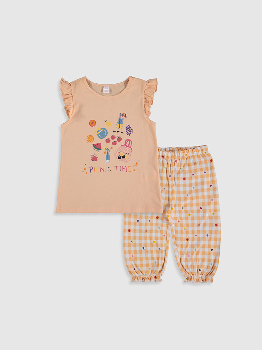 Pembe Bisiklet Yaka Kısa Kollu Kız Çocuk Pijama Takım