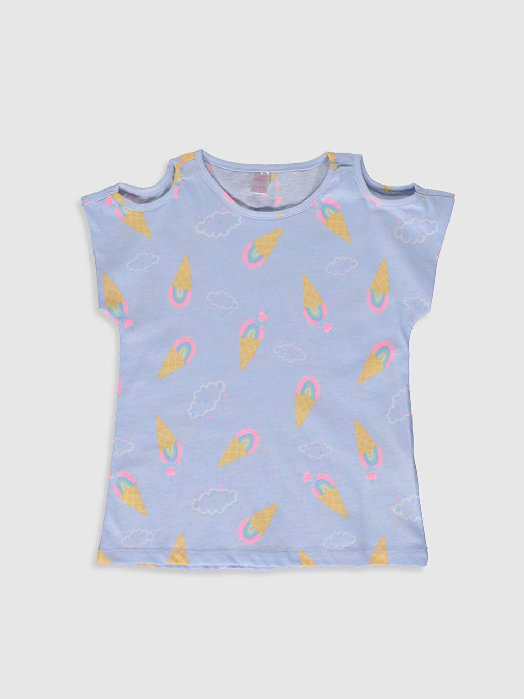 Mavi Bisiklet Yaka Kısa Kollu Kız Çocuk Pijama Takım-2