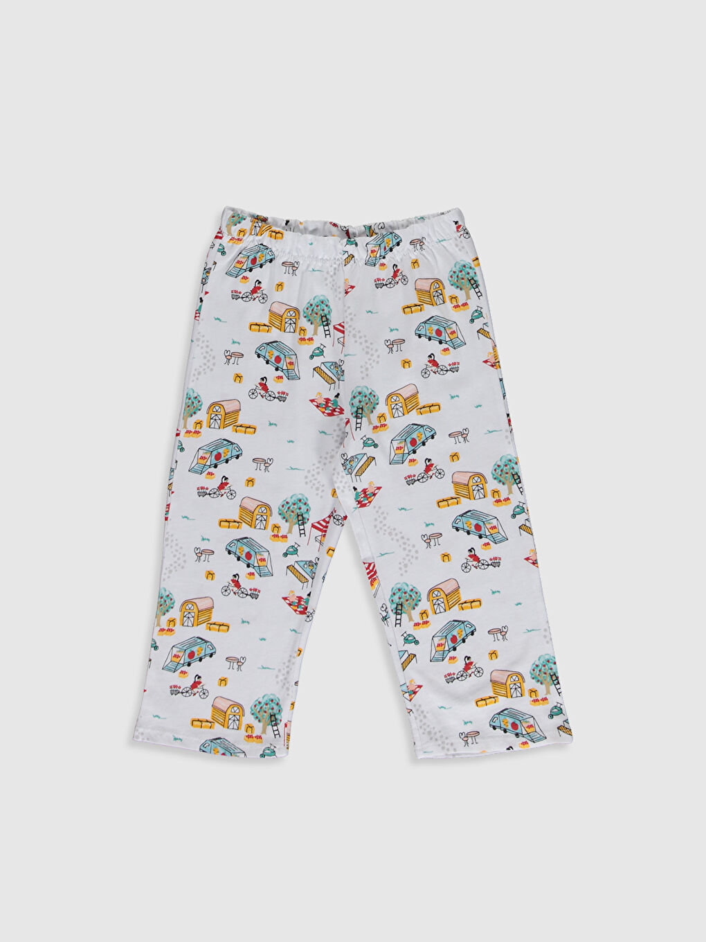 Turkuaz Bisiklet Yaka Kısa Kollu Kız Çocuk Pijama Takım-3