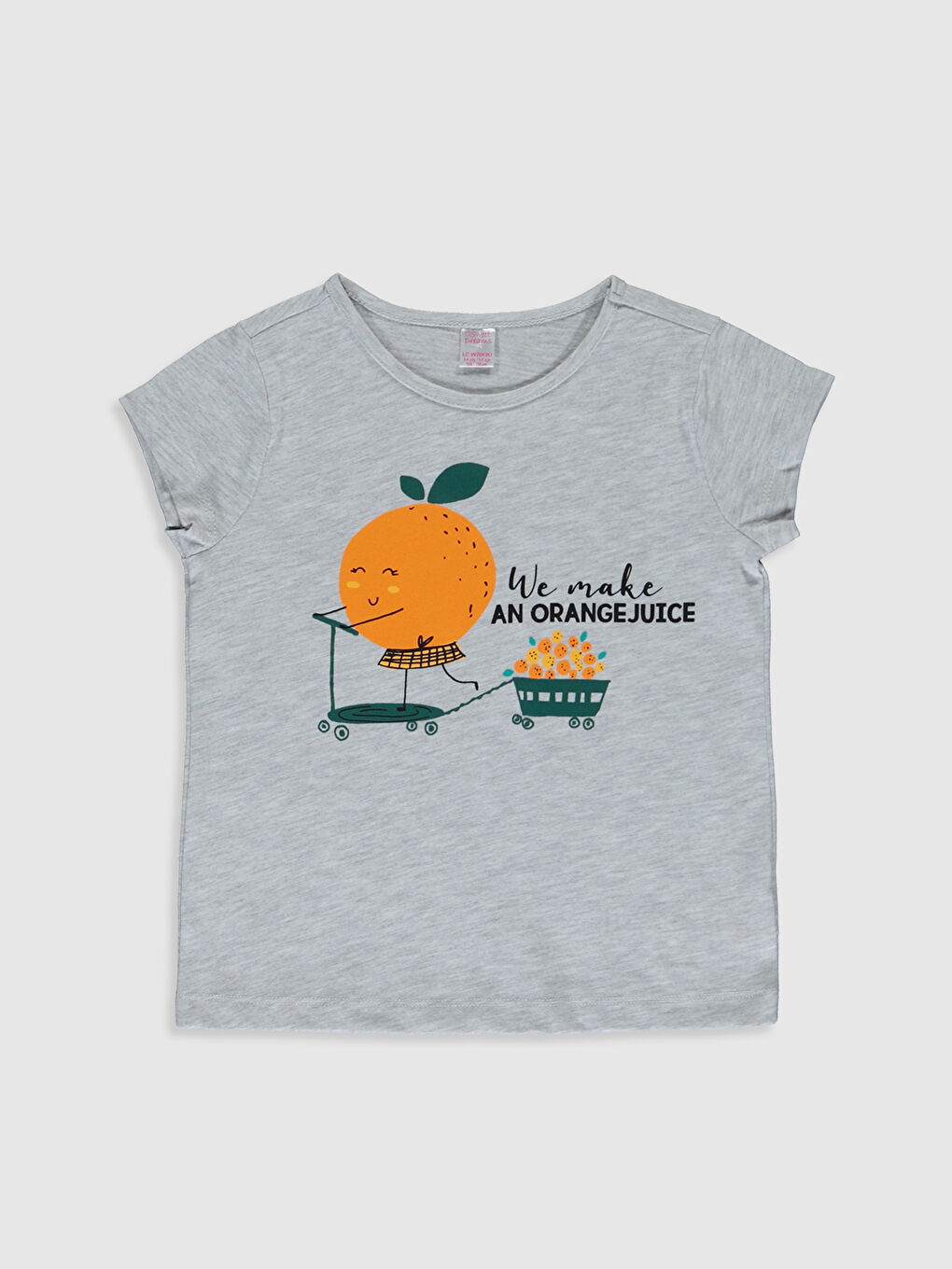 Gri Bisiklet Yaka Kısa Kollu Kız Çocuk Pijama Takım-2