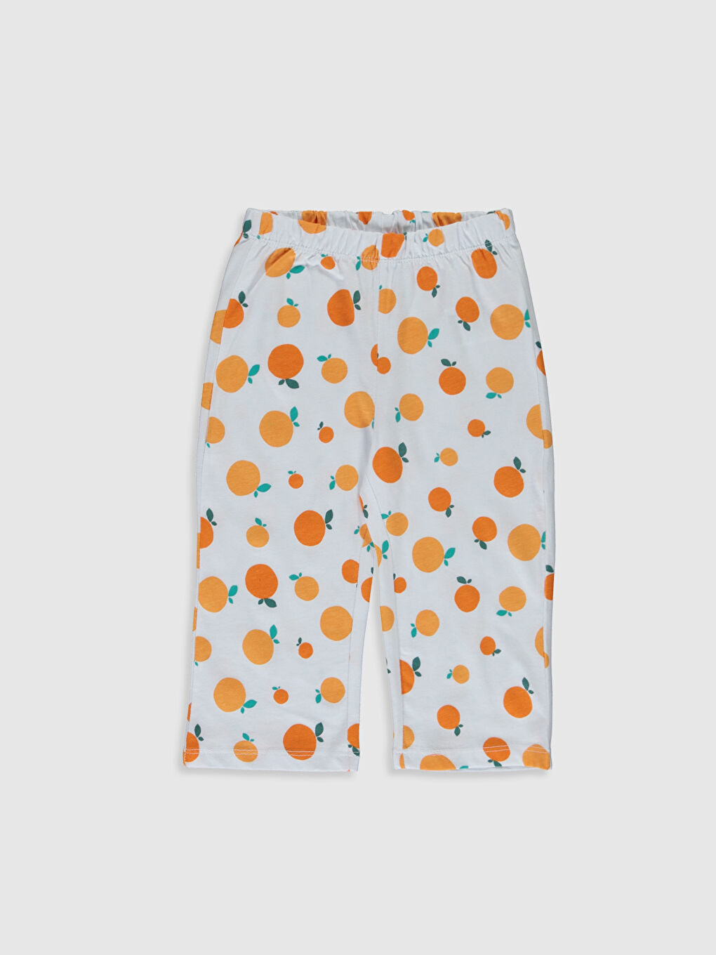 Gri Bisiklet Yaka Kısa Kollu Kız Çocuk Pijama Takım-3