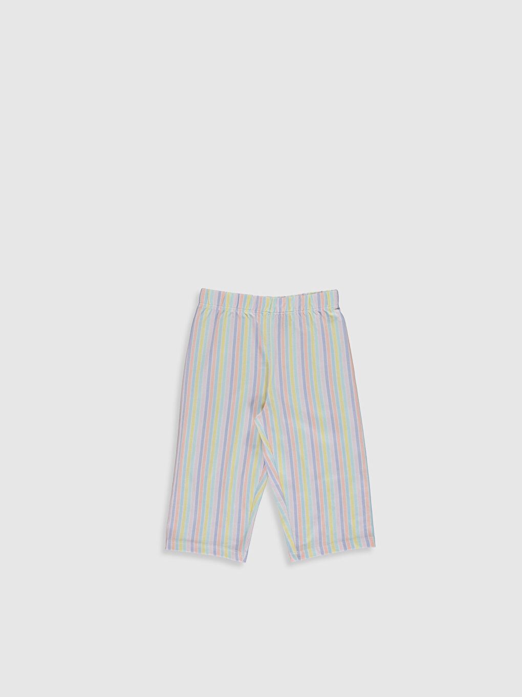 Beyaz Bisiklet Yaka Kısa Kollu Kız Çocuk Pijama Takım-3