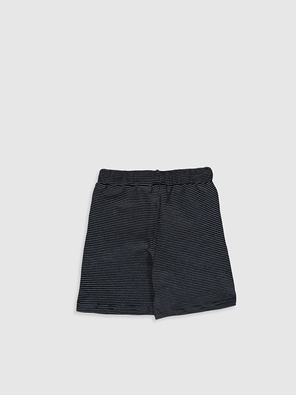 Lacivert Erkek Çocuk Beli Lastikli Şort-1