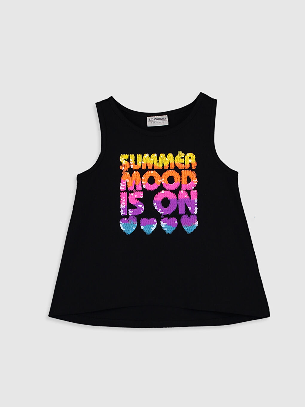 Siyah Bisiklet Yaka Kız Çocuk Atlet