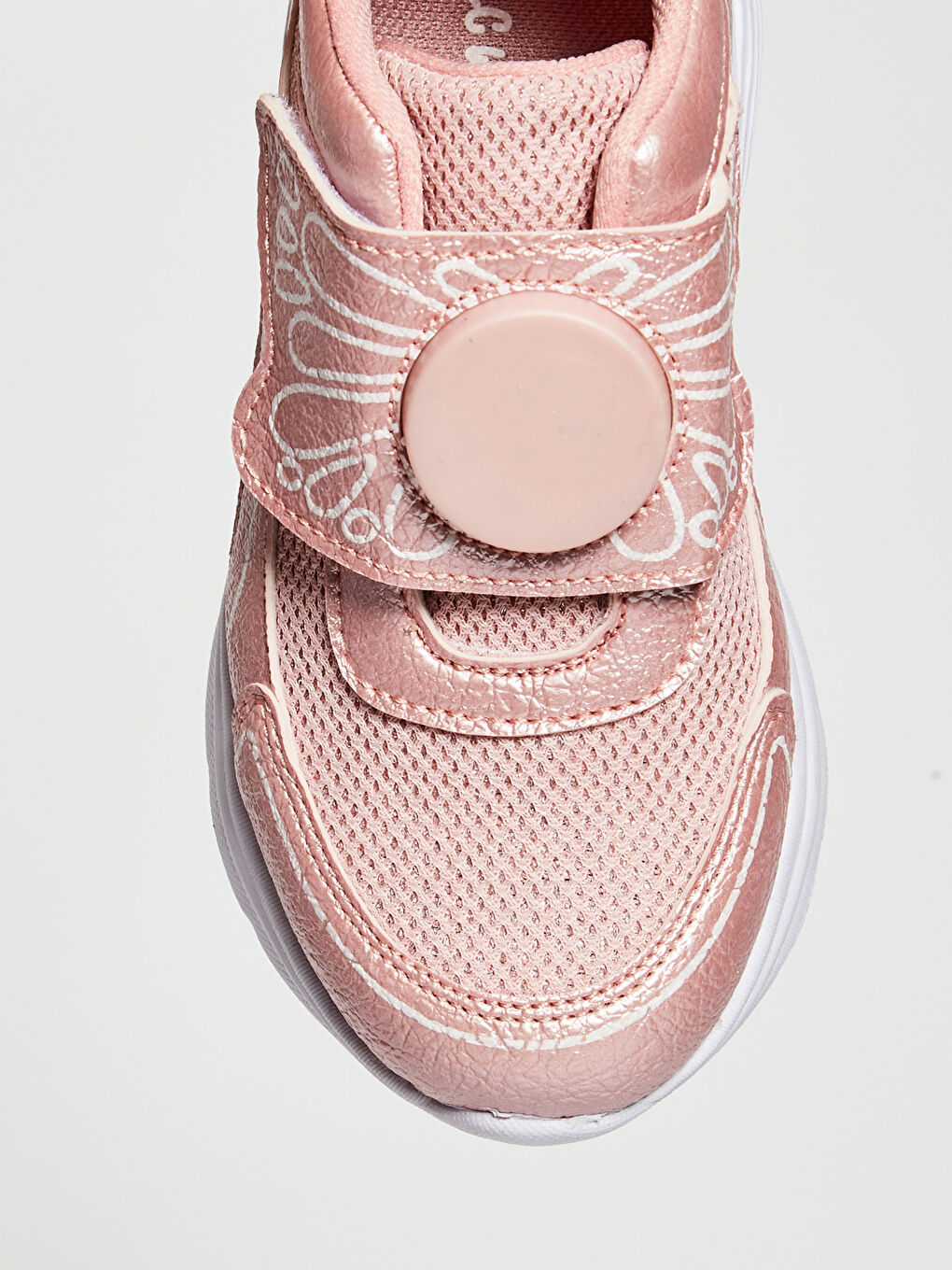 Pembe Kız Çocuk Cırt Cırtlı Işıklı Günlük Ayakkabı-5