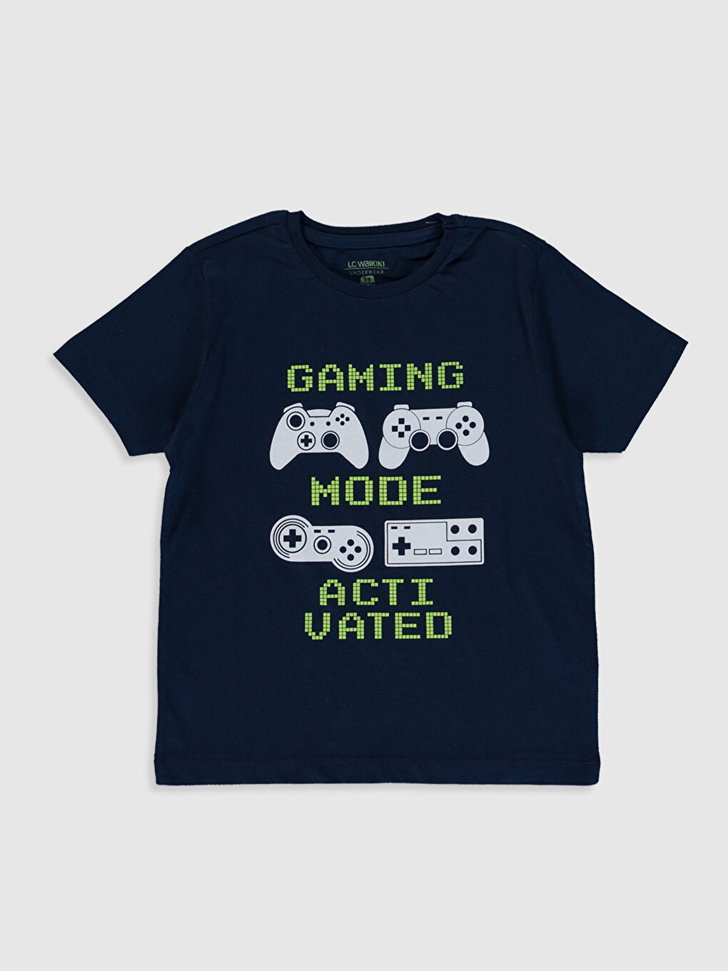 Gri Bisiklet Yaka Kısa Kollu Erkek Çocuk Pijama Takım-8