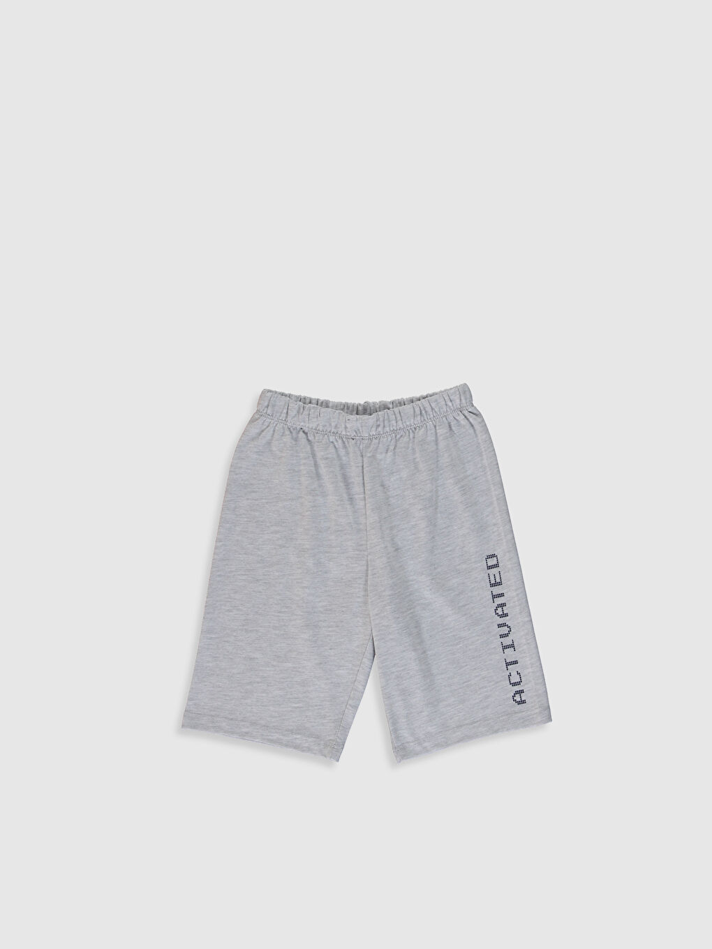 Gri Bisiklet Yaka Kısa Kollu Erkek Çocuk Pijama Takım-9