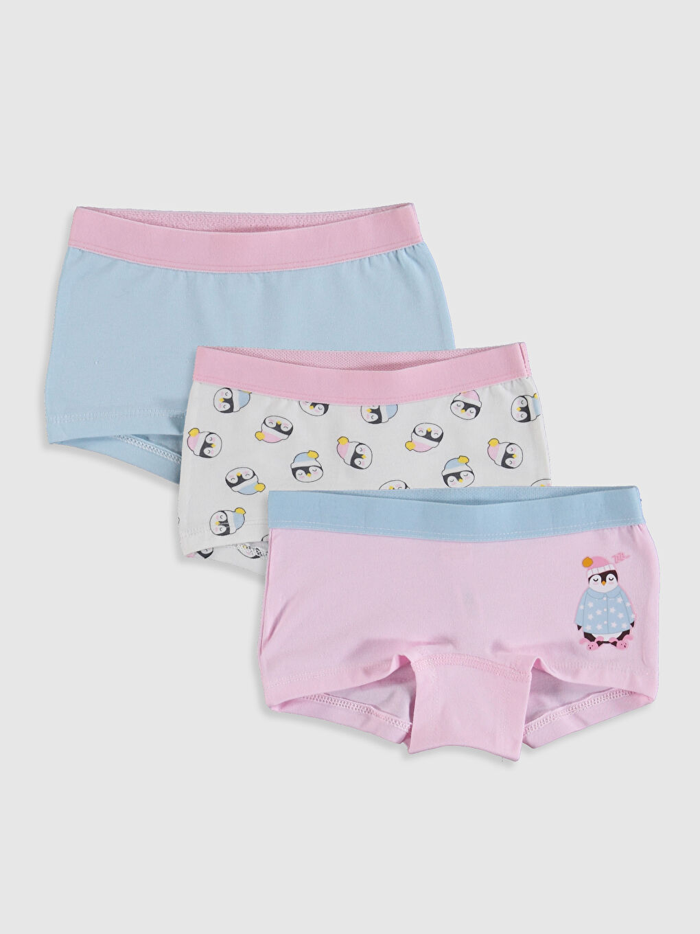 LCW Kids Printed Girls' Boxer 3-packs -0SN112Z4-FXK - LC Waikiki