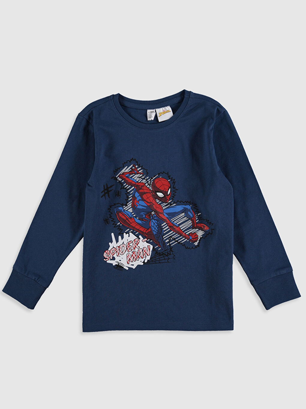 Lacivert Bisiklet Yaka Uzun Kollu Erkek Çocuk Pijama Takım-2