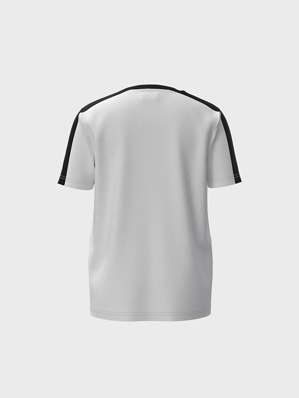 Beyaz Bisiklet Yaka Kısa Kollu Erkek Çocuk Tişört-1