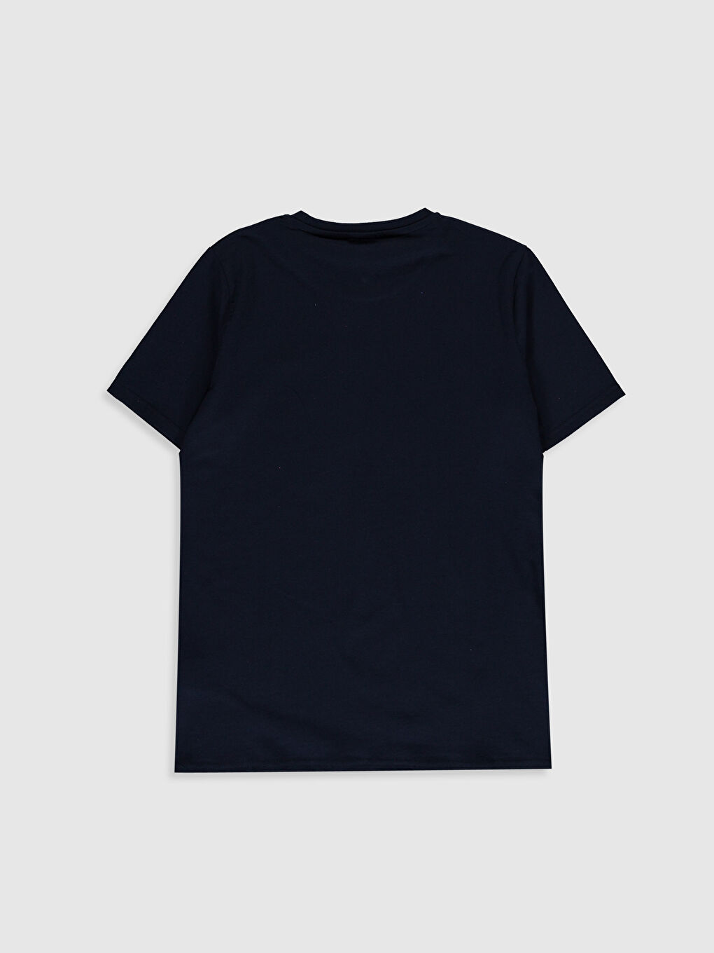 Lacivert Bisiklet Yaka Kısa Kollu Erkek Çocuk Tişört-1