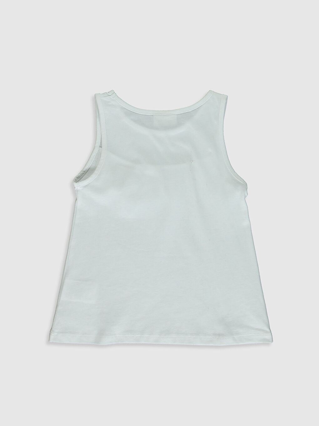 Beyaz Bisiklet Yaka Kız Çocuk Atlet-1