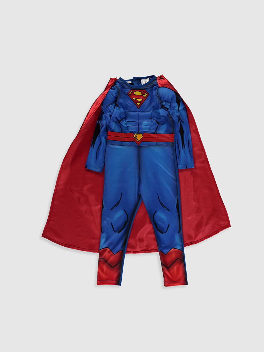 Mavi Bisiklet Yaka Uzun Kollu Erkek Çocuk Superman Kostüm-7