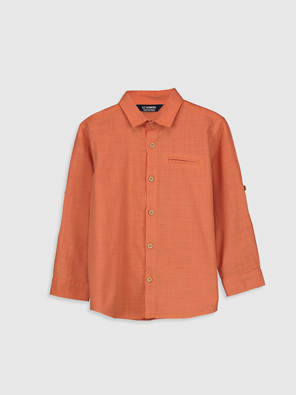 Chemise Garçon en Popeline à Manches Longues